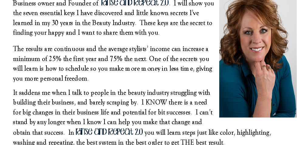 Coaching flier design for Rinse and Repeat 2.0 by Beauty and the Geek Digital Design