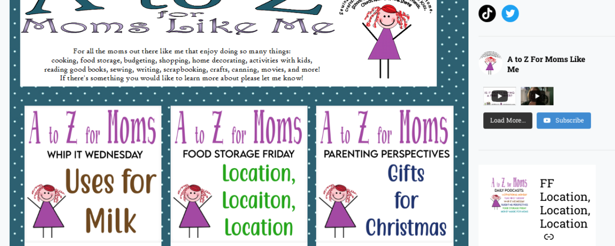 Website design for A to Z for Moms Like Me by Beauty and the Geek Digital Design