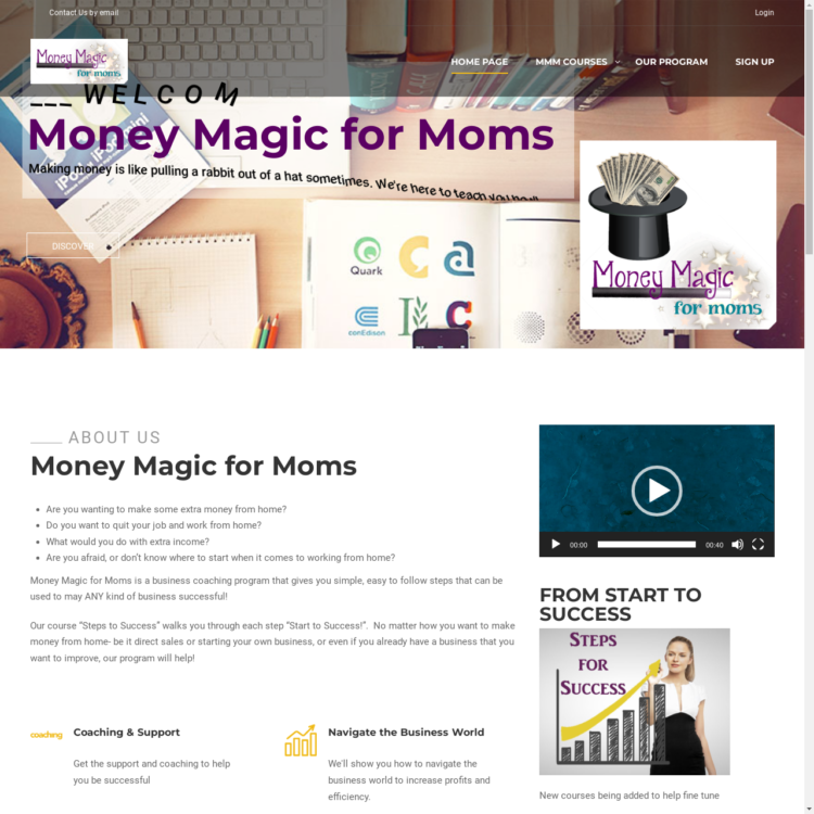 Website design for Money Magic for Moms by Beauty and the Geek Digital Design