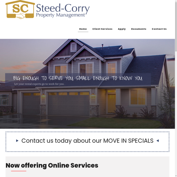 Website design for Steed Corry Property Management by Beauty and the Geek Digital Design