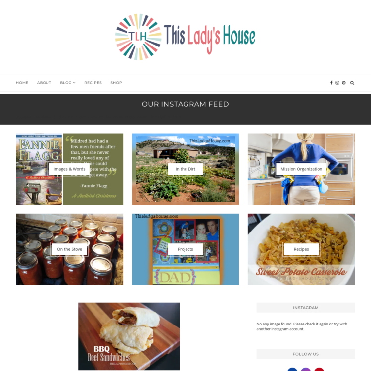Website design for This Lady's House by Beauty and the Geek Digital Design