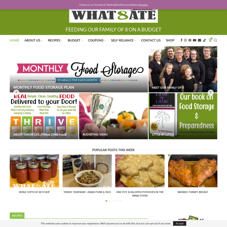 Website design for What 8 Ate by Beauty and the Geek Digital Design