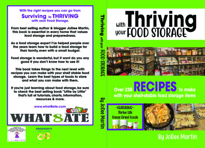 Book cover design for Thriving with your Food Storage by Beauty and the Geek Digital Design
