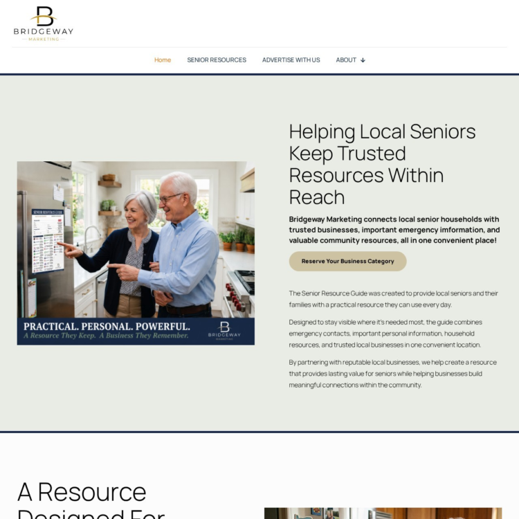 Website design for Bridgeway Marketing by Beauty and the Geek Digital Design